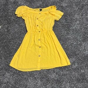 Yellow button dress